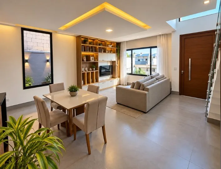 Sala de estar com marcenaria planejada